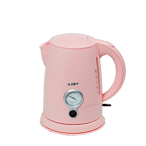 aJOY Professional Designer Series 1.7L Cordless Electric Kettle, BPA Free, 360 Degree Conceal Heating Element, Overheat Protection Control (Pink)