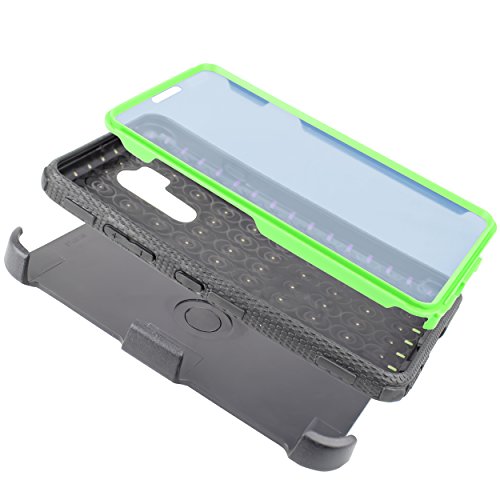LG G7 Case, LG G7 ThinQ Case, Full-Body Rugged Holster Case Built-in Screen Protector LG G7 2018 Release (Green)
