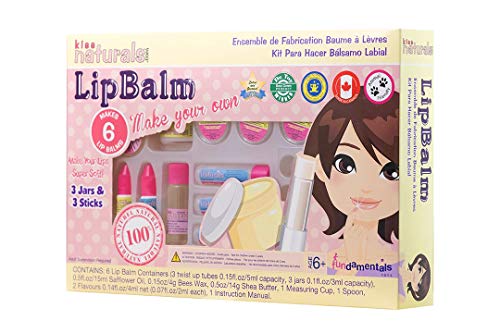 Kiss Naturals: Lip Balm Making - Make 6 Lip Balms, DIY Kids Beauty Craft, Organic Ingredients, Beeswax, Shea Butter, 2 Flavors, STEM Activity, Ages 6+