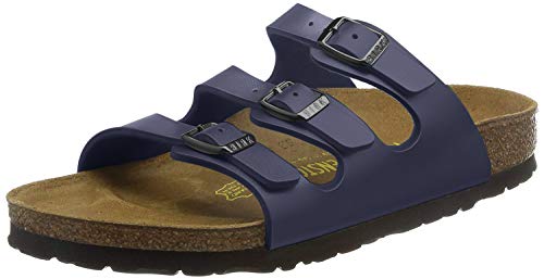 Birkenstock Women's Florida Soft Footbed Birko-Flor  Blue Sandals - 39 M EU