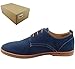 DADAWEN Men's Classic Suede Leather Oxford Dress Shoes Business Casual Shoes Blue US Size 10.5