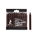 Mega Candles 20 pcs Unscented Brown Mini Taper Candle, 4 Inch Tall x 1/2 Inch Diameter, Great for Casting Chimes, Rituals, Spells, Vigil, Witchcraft, Wiccan Supplies, Wax Play & More