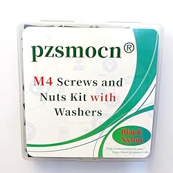 Pzsmocn 300 Pieces/100 Sets M4*20 mm Plastic Black