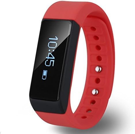 Piixy Health Wireless Activity Sleep Monitor Pedometer Smart Fitness Tracker Wristband Watch Bracelet for Men Women Boys Girls Ladies Man Iphone Sumsung HTC (Red)