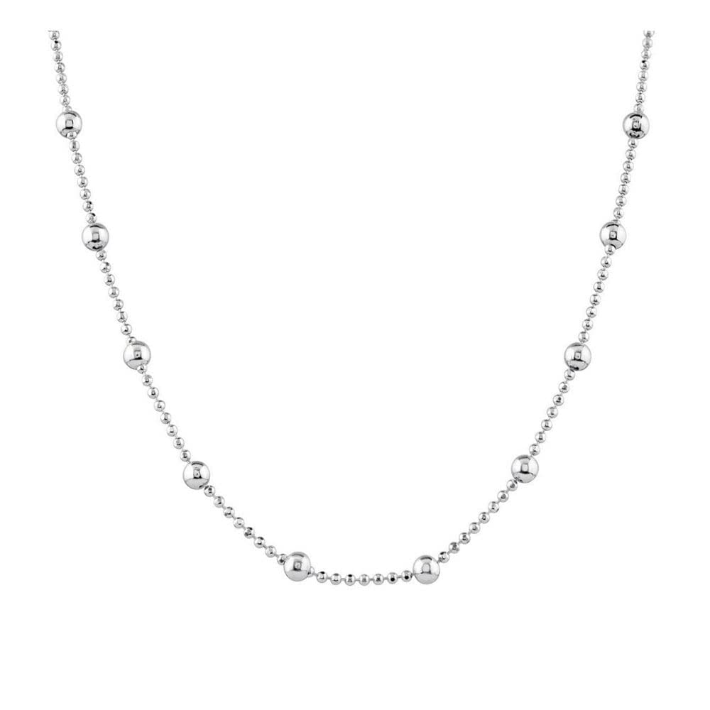 Treasure Bay 925 Sterling Silver 4 mm / 1.2 mm Ball Beaded Chain Necklace For Women Girls 16" 18" 19" 20" 21" 22" 24" in (20)