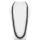 Consider It Maid Silicone Teething Necklace for Mom to Wear - FREE E-BOOK - BPA FREE and FDA Approved - Limited (Black)
