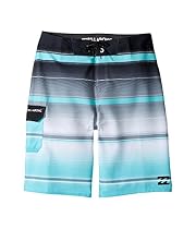 Billabong Kids  Boy's All Day X Stripe Boardshorts (Big Kids) Black Swimsuit Bottoms