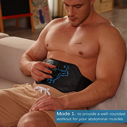 AILSWORTH Electronic Muscle Stimulator - Ab Machine, ABS Stimulator Abdominal Toning Belt for Men and Women, Muscle Toner Ab Training Device Sports Fitness AB Workout Equipment for Home Office