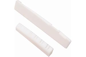 Miwayer 12 String Acoustic Guitar Bone Bridge Saddle and Nut Made of Real Bone (12 String Acoustic Bridges 1 pair)