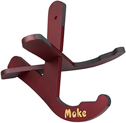 MUKE Wooden Guitar Stand Mahogany Wood Instrument Floor Stand Rack Holder with Two Y Shaped Pieces Portable Folding X Frame Stand for Acoustic, Classical, Electric, Bass Guitar
