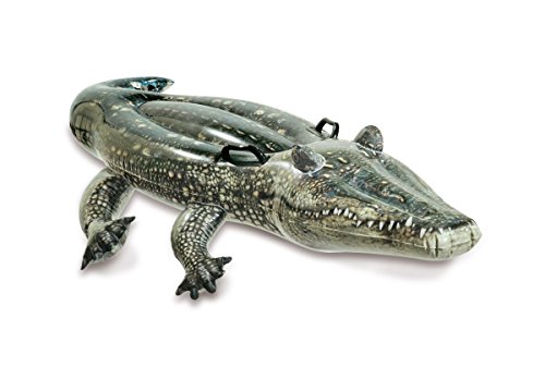 Intex 57551NP - Aufblasbares Reittier Alligator, Vinyl, Gruen, 170x86 cm