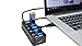 4-Port USB 3.0 Portable Data Hub With 1 USB Charging Port and Power Supply Adapter Super Speed