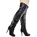 Forever Link Womens Focus-33 Black Vegan Leather Over The Knee Fashion Boots (10)