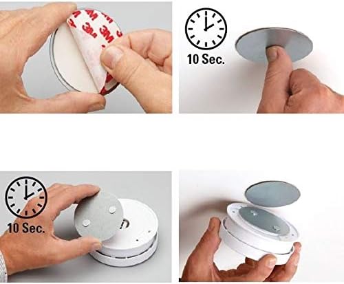 UNITEC Magnetic Holder for Smoke Detectors Fire Alarms, Smoke Alarm, Round, 70 mm Diameter, Extremely Strong Magnet - Image 4
