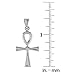 D Jewelry 925 Sterling Silver Plain Ankh Cross Charm Pendant Necklace with 20