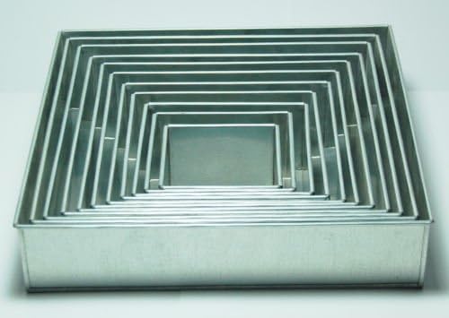 Square Shape Cake Baking Pans By Euro Tins 4"-14" (3" Deep) 11 Pcs.