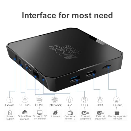 Android TV Box, M98PRO 12.0 4GB RAM 32GB ROM 4K Ultra HD, AllWinner H618 64bit Support 3D USB HD H.265 2.4/5GHz Dual WiFi Ethernet & Intelligent Control Interface for Android Box