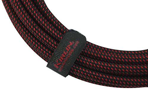 KIRLIN Cable IWB-202BFGL-10/BR 10-Feet Premium Plus Instrument Cable, Black/Red Woven Jacket