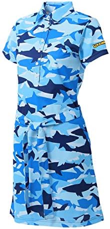 Loudmouth 物品 日本正規品 レディース ワンピース ブルー サメ カムフラージュ ライトブルー 総柄