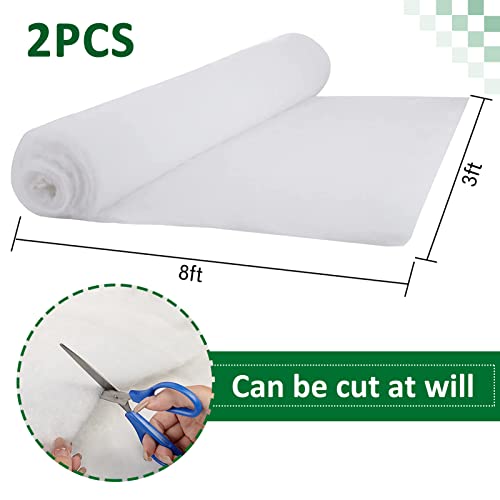 2 Pack 3 x 8 Ft Fake Snow Blanket, Thickened Christmas Faux Snow Sheet