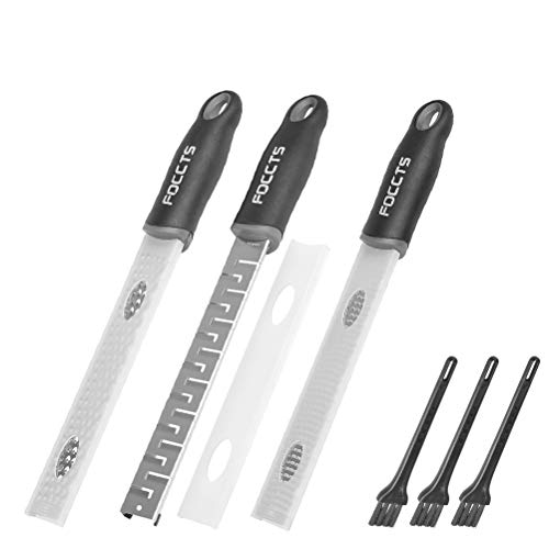 FOCCTS 3 Packs Citrus Lemon Zester Cheese Grater Stainless Steel Razor-Sharp Kitchen Rasp Grater Dishwasher Safe, Bonus Cleaning Brush - Thumbnail 6