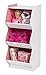 IRIS 3 Tier Curved Edge Storage Shelf, White and Pink