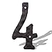 5 Inch House Numbers for Outside - Cast Iron Metal Home Address Number 4 - Heavy Duty & Sturdy Unique Hammered Look