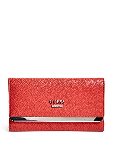 Guess Factory Women's Largo Logo Slim Trifold Snap Button Closure Wallet