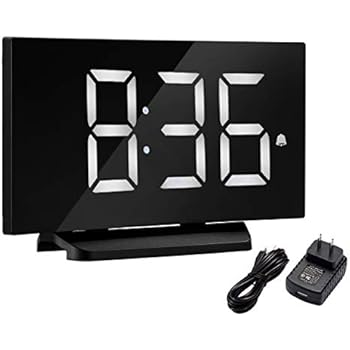 Amazon.com: PICTEK YTGEHM250ABUS-USAA2 Digital Alarm Clock, 5" Curved
