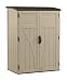 Suncast BMS5700 Vertical Shed - Outdoor Storage Shed for Backyards and Patios - 54 Cubic Feet for Outdoor Tools and Accessories - Sand, Black, 2' 8" by 4' 5" by 6'