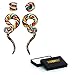 BodyJ4You Glass Spiral Tapers Kit with Plugs 4 Pieces Ribbon Maroon and Orange - 4G-14mm
