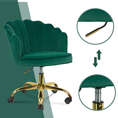 MOJAY Modern Home Office Chair Upholstered Velvet Swivel Chair with