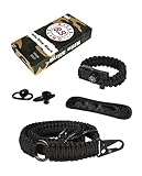 Rifle Sling & Gun Sling Traditional 2-Point 550 Paracord Shotgun Sling Complete Bundle | Two Point Gun Shoulder Strap | Bonuses Sling Swivels & Survival Bracelet | Ideal For Crossbow, Rifle, Gun, Ar15