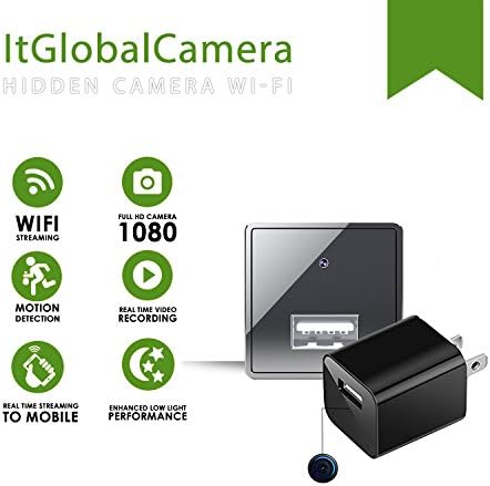 Hidden Camera USB Wall Charger Adapter Wireless - 1080P HD Video Recording & Motion Detection - Nanny Spy Cam for Professional Surveillance