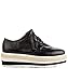 RF ROOM OF FASHION Women's Fashion Metallic Saddle Shiny Lace Up Flatform Oxford Shoes
