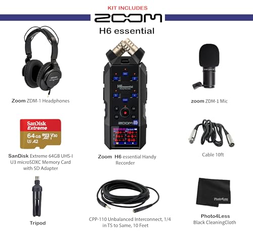 Zoom H6essential with 32-Bit Float, Accessibility, 6-Track Portable Recorder, Stereo Microphones, 4 photo 12