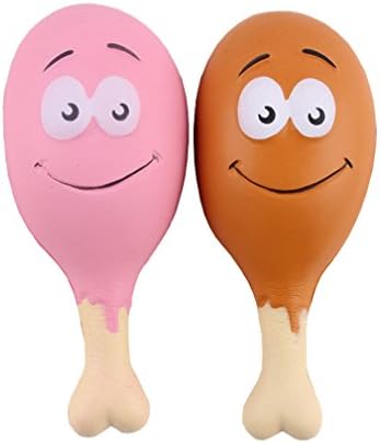 Viccent Pack of 2Pcs Kawaii Jumbo Slow Rising Chicken Drumsticks Squishies Emoji Stress Relief Toys Hand Pillow Decorative Props Kids Fun Toys Gifts