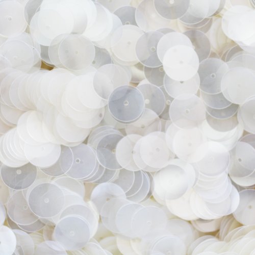 10mm Flat Round SEQUIN PAILLETTES ~ CRYSTAL LUSTER~ Loose sequins for embroidery, bridal, applique, arts, crafts, and embellishment. Made in USA.