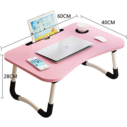 Lap Desk with Storage Drawer, Holders for Cup and Tablet, Tray Table