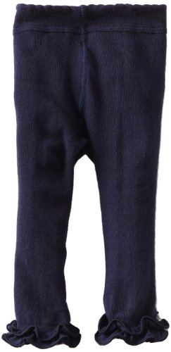 Jefferies Socks Baby-Girls Infant Pima Ruffle Footless Tight, Navy, 0-6 Months