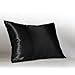 ShopBedding Black Satin Pillowcase with Zipper for Hair and Skin Care, Feels Soft and Cool Like a Silk Pillowcase, Satin Pillow Cases 2 Pack, Slik Pillow Cover, King Size - Set of 2 - Blissford