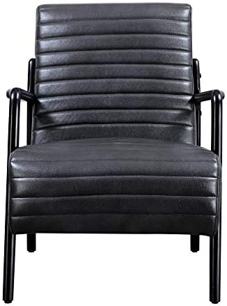 Windsor Accent Chair in Slate with Exposed, Wood Frame And Vinyl Tufted Seat And Back, by Artum Hill
