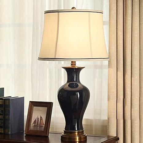 Lfixhssf Modern Chinese Table Bedside Lamp Lamp Shade Ceramic Light Living Room Studio Reading Bedside Desk Lamp Lfixhssf Amazon De Beleuchtung