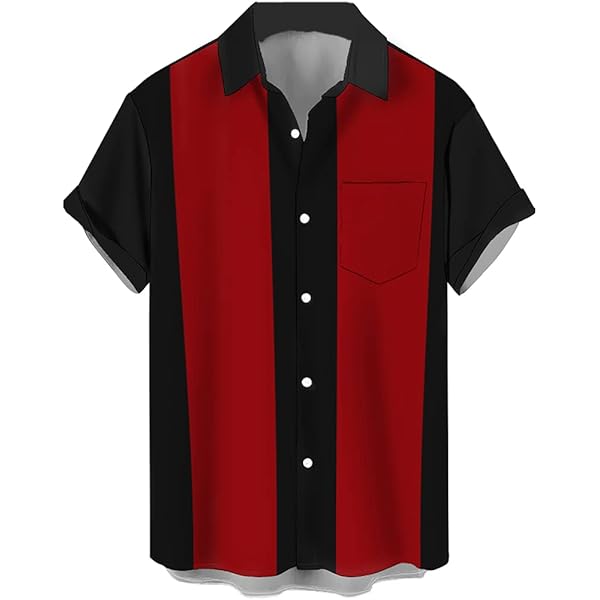 Amazon.com: Men's 50's Retro Short-Sleeve Black Pink Bowling Shirt Amazon.com: Men's 50's Retro Short-Sleeve Black Pink Bowling Shirt