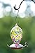 Hummingbird Feeder by Grateful Gnome - Large Hand Blown Stained Glass Feeder for Garden, Patio, Outdoors, Window with Accessories S-Hook, Ant Moat, Brush - 20 fl oz, Speckled Egg Design