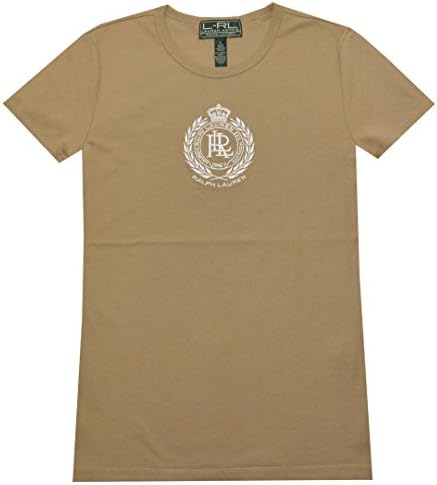Lauren Active Ralph Lauren Women Heritage Crest Tee (Small, Imperial Khaki)