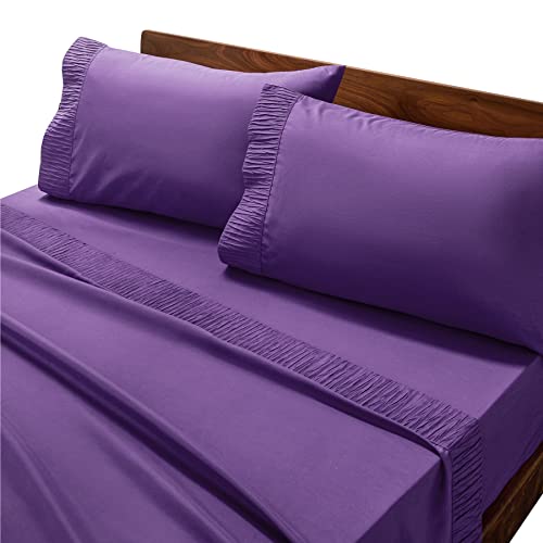 Bedsure Purple Sheets Queen Size Soft 1800 Bed Sheets Sets for Queen