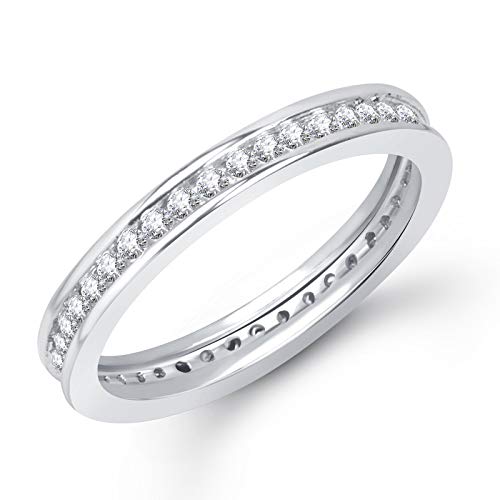 VK Jewels Silver Rhodium Plated Ring for Women, 8 (VKFR1413R8)
