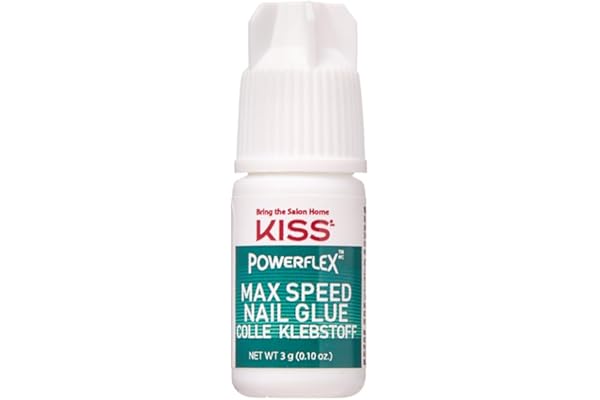 KISS PowerFlex Maximum Speed Nail Glue for Press On Nails, Super Strength Flex Formula Nail Adhesive, Includes One Bottle 3g 