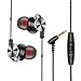 in-Ear Wired Headphones, AOKII Wired Earbuds Earphones with Microphone for All 3.5mm Interface Device Black,Magnet Attraction Earphones (Black)